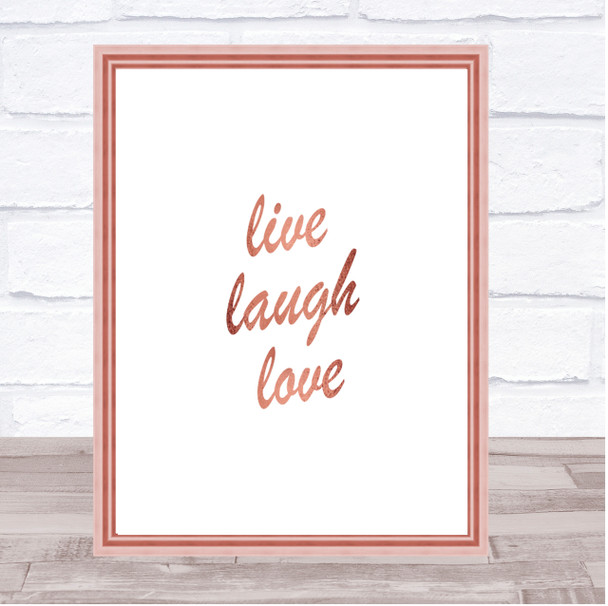 Live Laugh Quote Print Poster Rose Gold Wall Art Live Laugh Quote Print Poster Rose Gold Wall Art