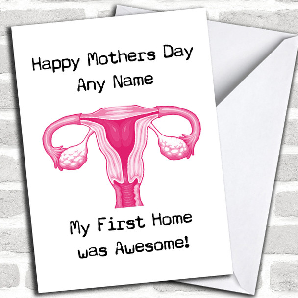 Funny Rude My First Home Personalized Mothers Day Card
