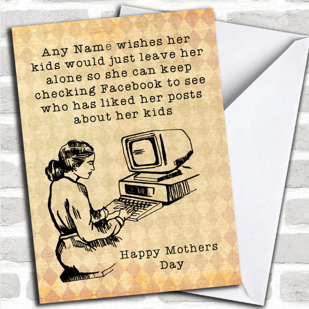 Funny Kids Leave Me Alone Personalized Mothers Day Card