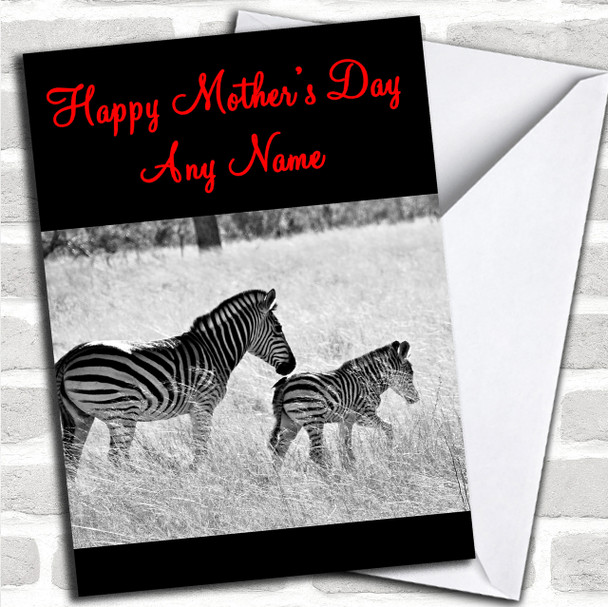 Zebra & Baby Personalized Mother's Day Card