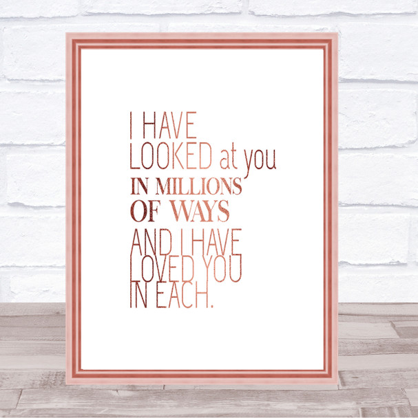 Million Ways Quote Print Poster Rose Gold Wall Art