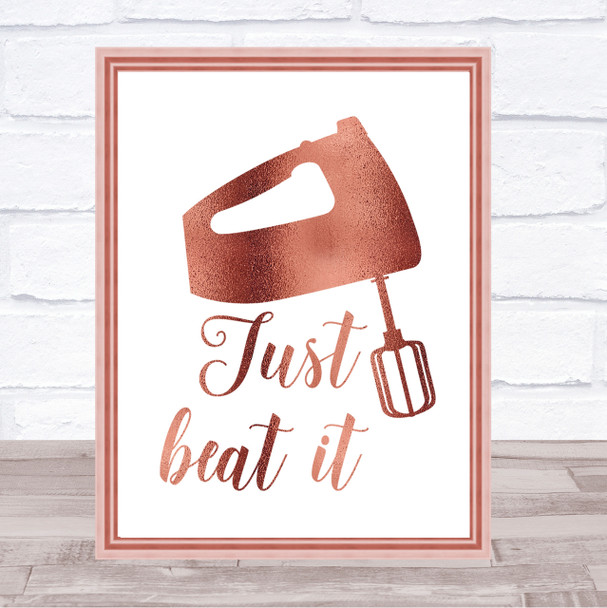 Mixer Quote Print Poster Rose Gold Wall Art