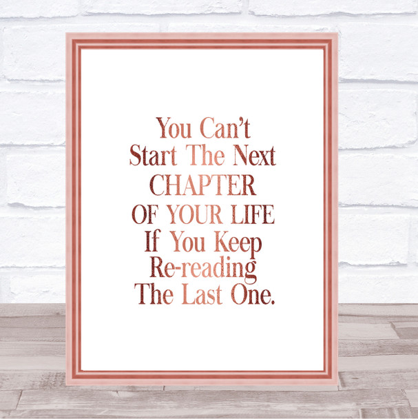 Next Chapter Quote Print Poster Rose Gold Wall Art