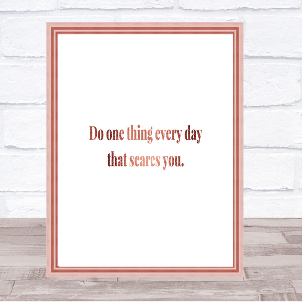 One Thing Everyday Quote Print Poster Rose Gold Wall Art