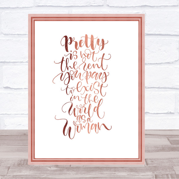 Pretty Woman Quote Print Poster Rose Gold Wall Art