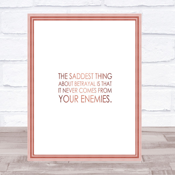 Saddest Thing Quote Print Poster Rose Gold Wall Art