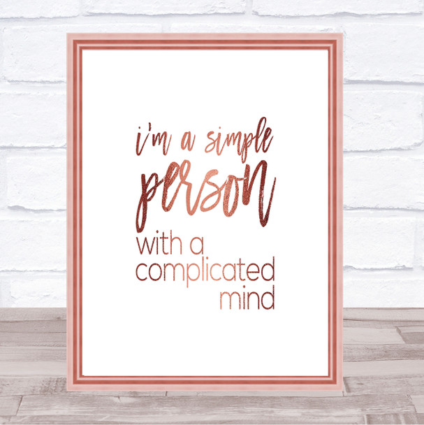 Simple Person Quote Print Poster Rose Gold Wall Art