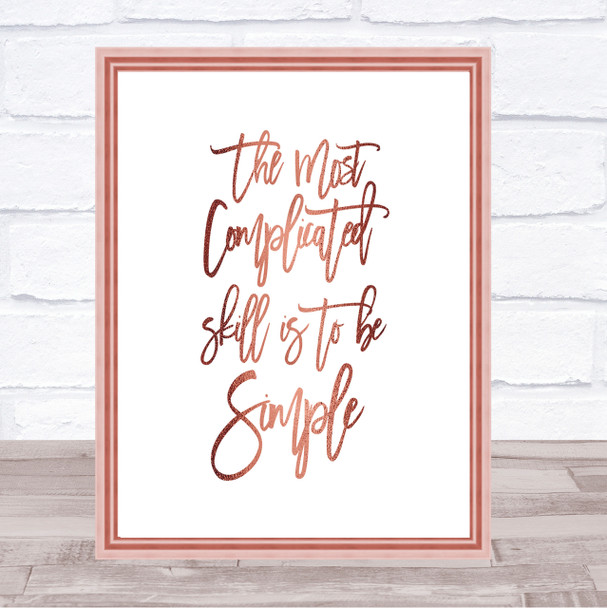 Simple Quote Print Poster Rose Gold Wall Art