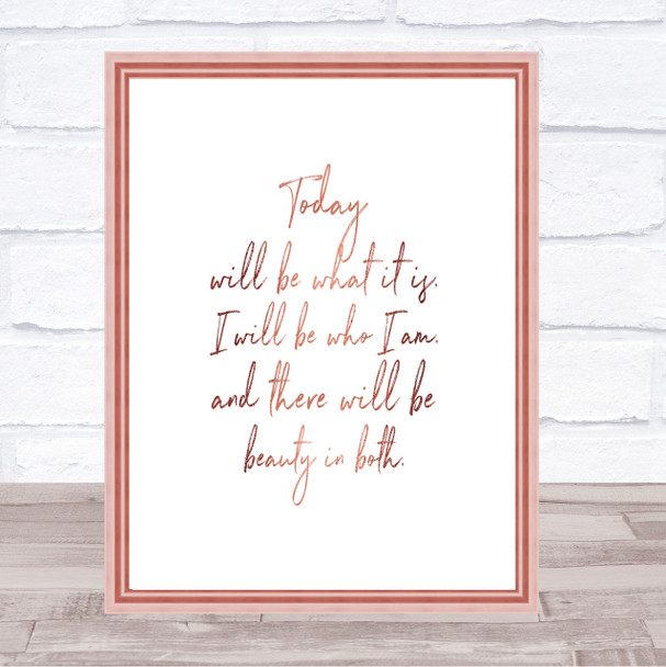 Beauty In Both Quote Print Poster Rose Gold Wall Art