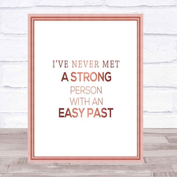 Strong Person Quote Print Poster Rose Gold Wall Art