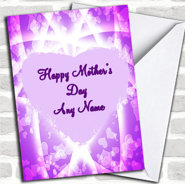 Pink & Purple Hearts Personalized Mother's Day Card