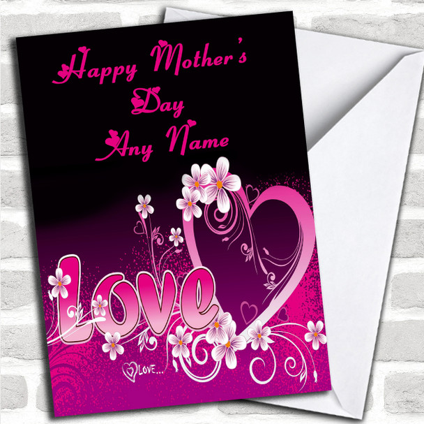 Pink Love Personalized Mother's Day Card