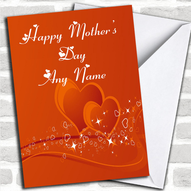 Orange Love Heart Personalized Mother's Day Card