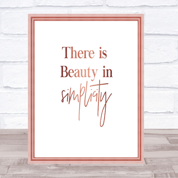 There Is Beauty Quote Print Poster Rose Gold Wall Art