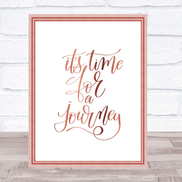 Time For As Journey Quote Print Poster Rose Gold Wall Art