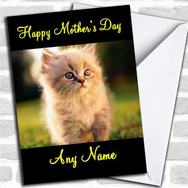 Cute Adorable Kitten Personalized Mother's Day Card