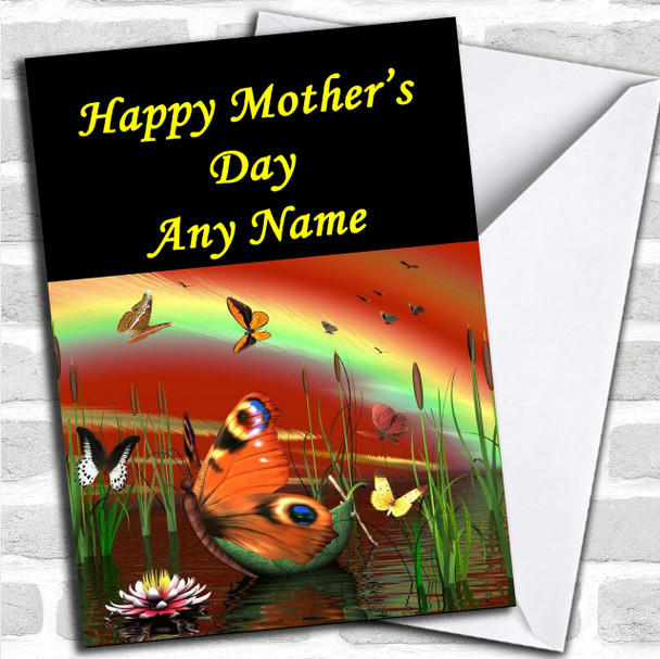 Orange Butterfly Personalized Mother's Day Card