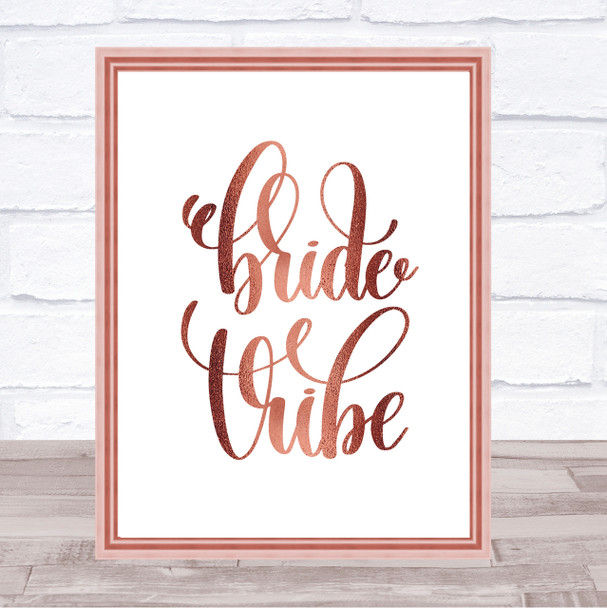 Bride Vibe Quote Print Poster Rose Gold Wall Art