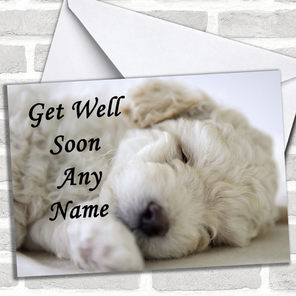 Bichon Frise Dog Personalized Get Well Soon Card