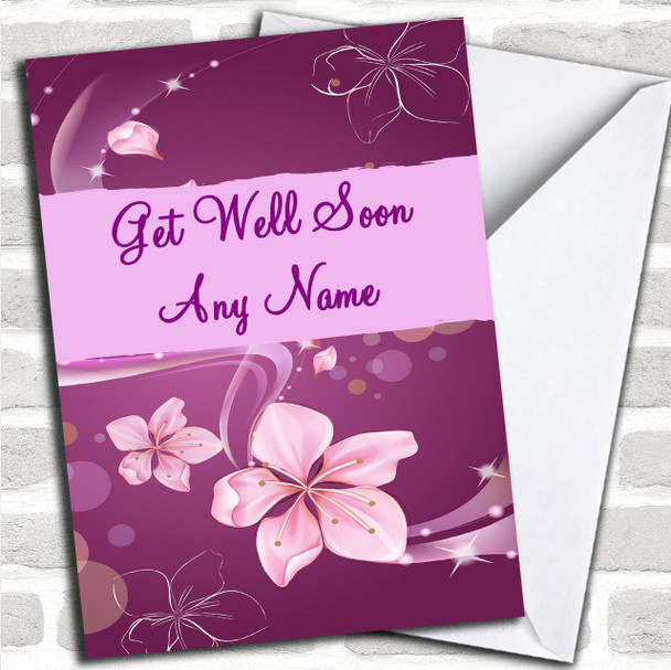 Purple Personalized Get Well Soon Card