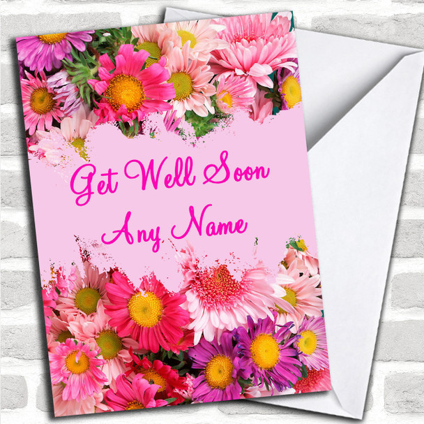 Lovely Flowers Personalized Get Well Soon Card