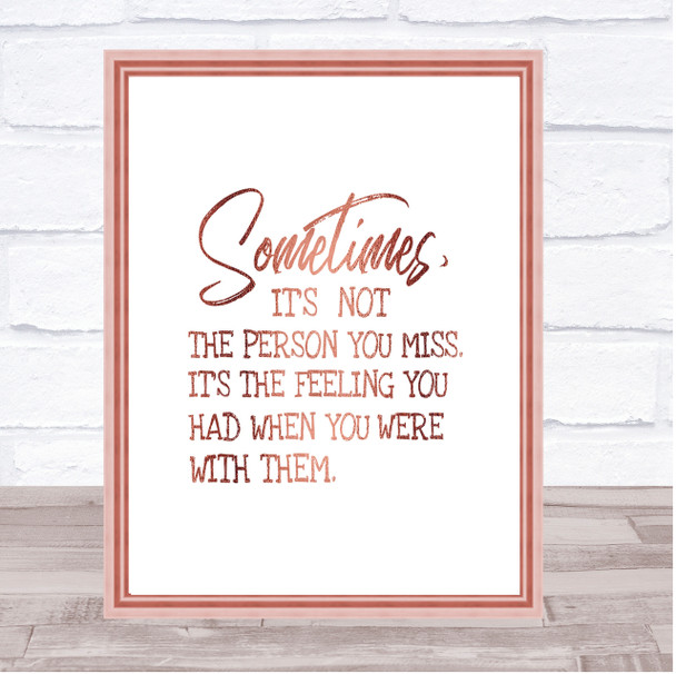 Feeling You Had Quote Print Poster Rose Gold Wall Art