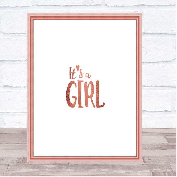 Girl Quote Print Poster Rose Gold Wall Art