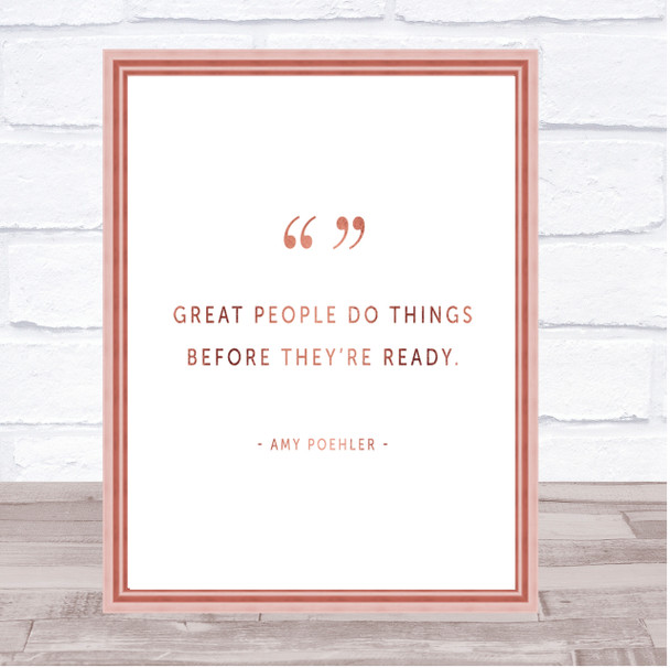 Great People Quote Print Poster Rose Gold Wall Art