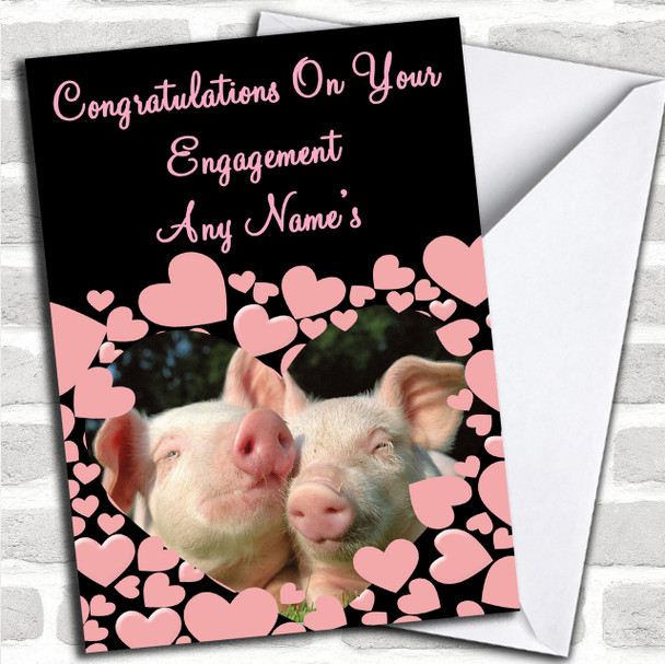 Pig Personalized Engagement Card