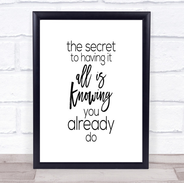 Having It All Quote Print Poster Typography Word Art Picture