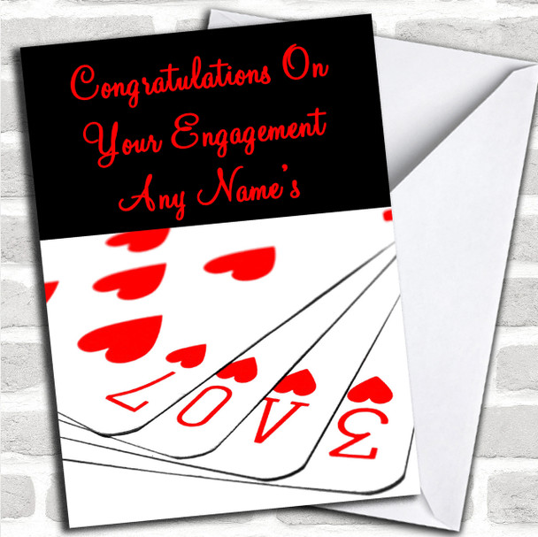 Love Playing Cards Personalized Engagement Card