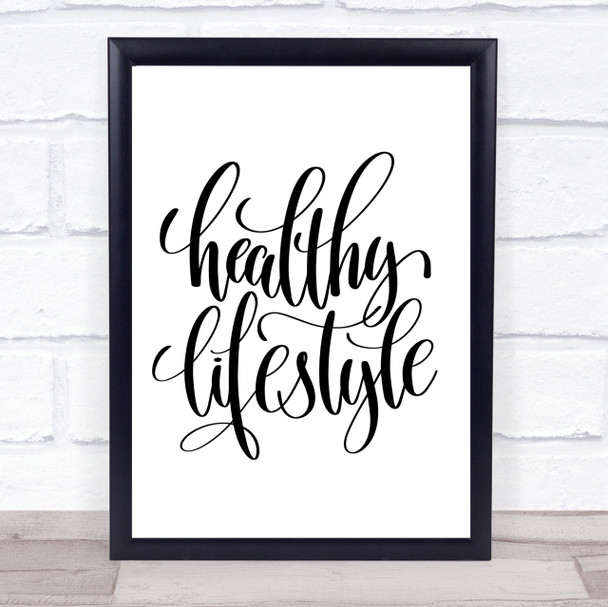 Healthy Lifestyle Quote Print Poster Typography Word Art Picture