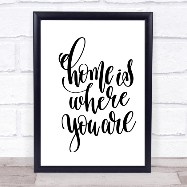 Home Is Where You Are Quote Print Poster Typography Word Art Picture