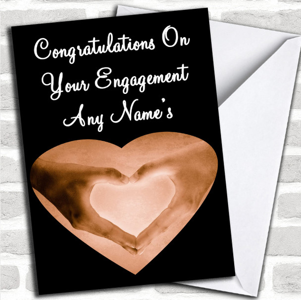Love Heart Hands Personalized Engagement Card