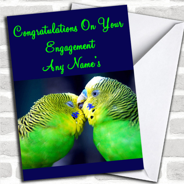 Love Birds Personalized Engagement Card