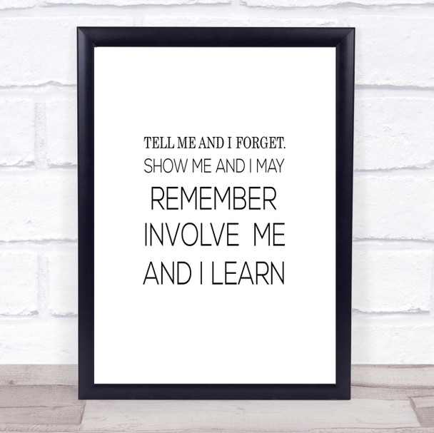 I Learn Quote Print Poster Typography Word Art Picture