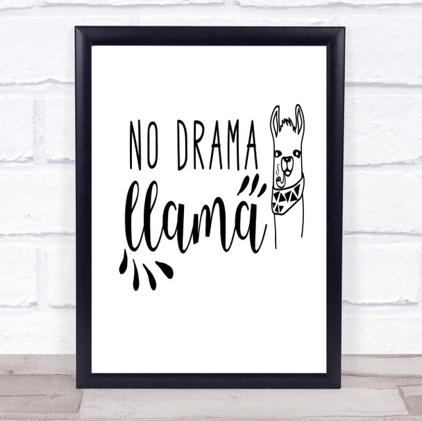 Llama Quote Print Poster Typography Word Art Picture