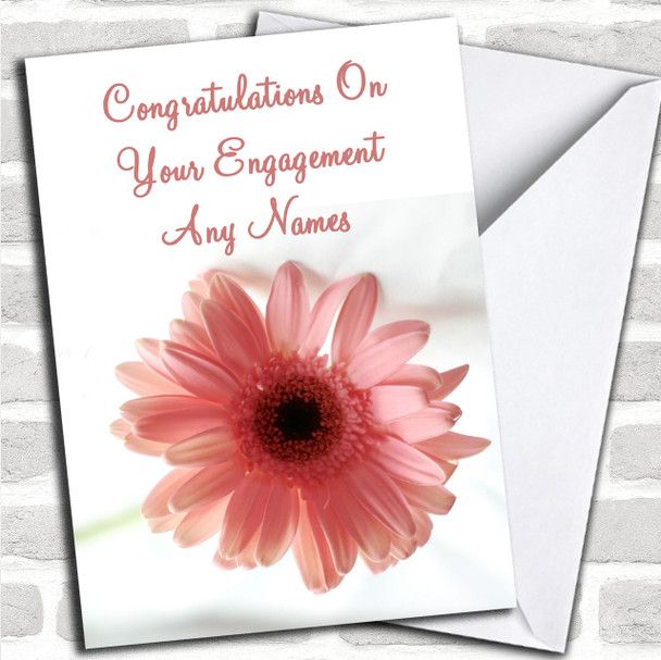 Stunning Pink Flower Romantic Personalized Engagement Card