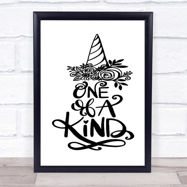 One Of A Kind Unicorn Quote Print Poster Typography Word Art Picture