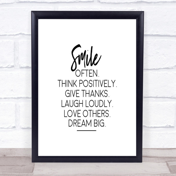 Smile Often Quote Print Poster Typography Word Art Picture Smile Often Quote Print Poster Typography Word Art Picture