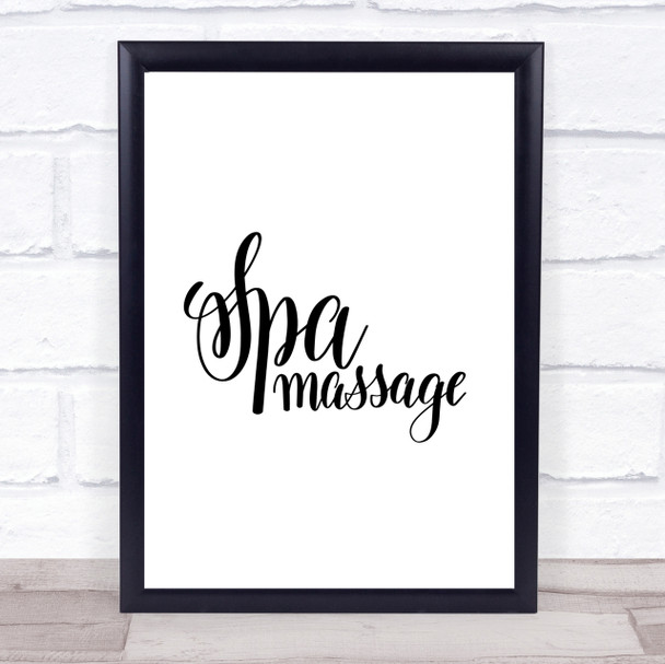 Spa Massage Quote Print Poster Typography Word Art Picture