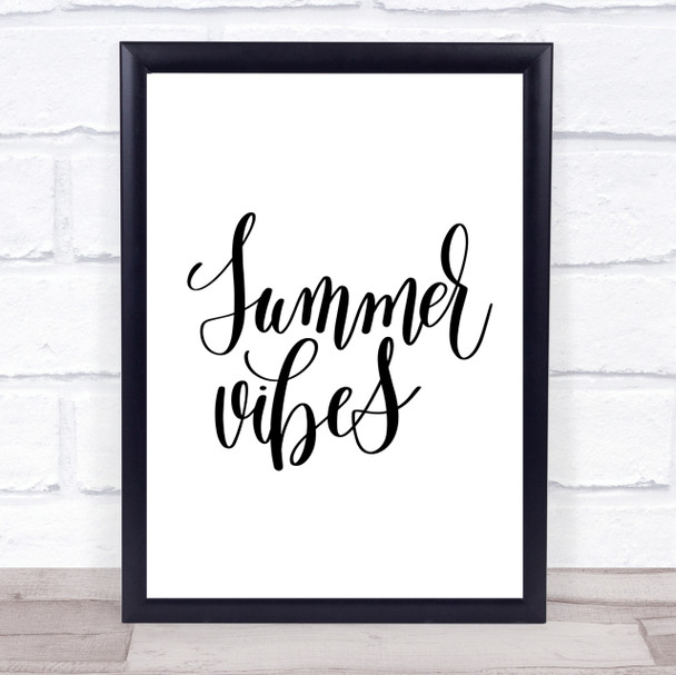 Summer Vibes Quote Print Poster Typography Word Art Picture