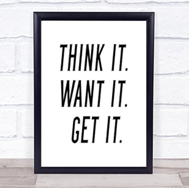 Think It Quote Print Poster Typography Word Art Picture