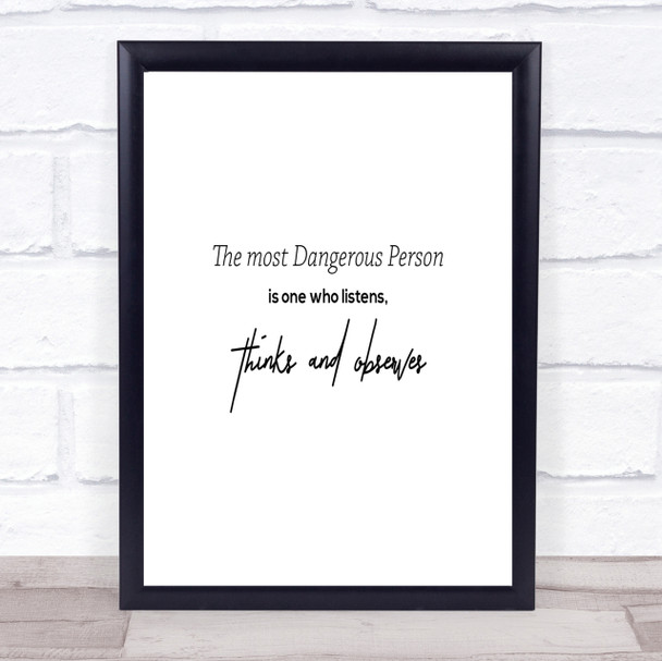 Thinks And Observes Quote Print Poster Typography Word Art Picture