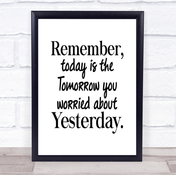 Tomorrow You Quote Print Poster Typography Word Art Picture