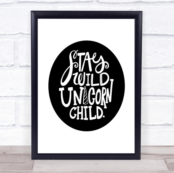Unicorn Child Quote Print Poster Typography Word Art Picture