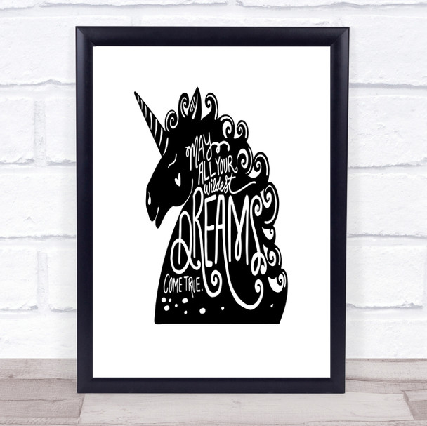 Wildest Dreams Unicorns Quote Print Poster Typography Word Art Picture