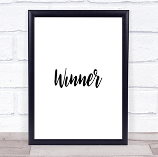 Winner Quote Print Poster Typography Word Art Picture