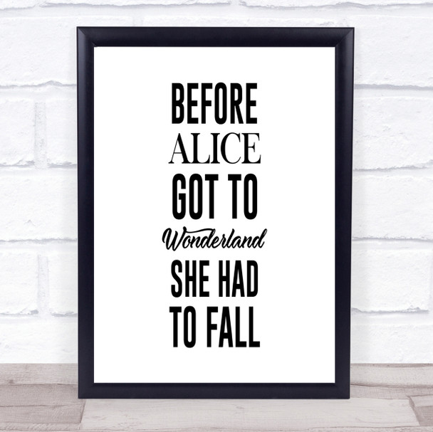 Wonderland Quote Print Poster Typography Word Art Picture
