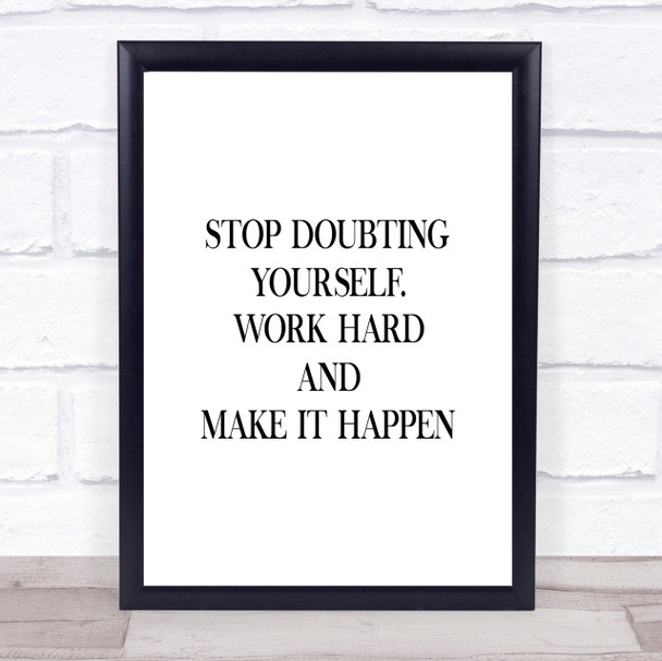 Work Hard And Make It Happen Quote Print Poster Typography Word Art Picture